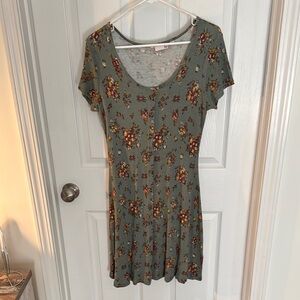 Floral Print Short Sleeve Dress